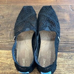 Toms ALPARGATA Moroccan Crotchet Black Slip On Shoe Woman’s Size 6.5